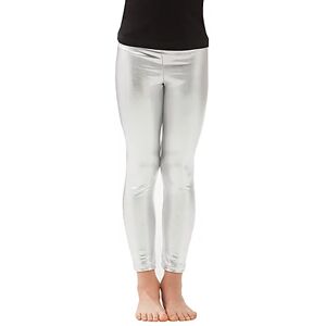 Kinder-Lack-Leggings, silber