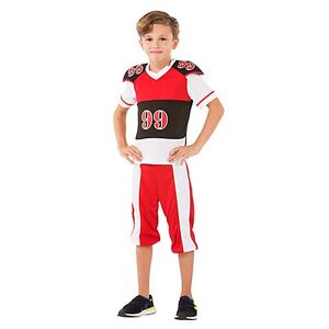 Footballer-Kostüm für Kinder, rot/schwarz