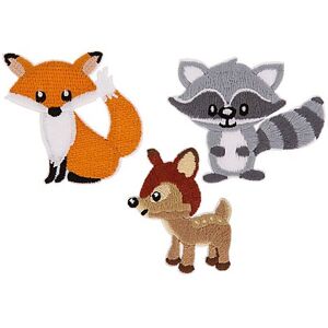 buttinette Applikationen "Waldtiere", Größe: 2,8–6 cm, Inhalt: 3 Stück