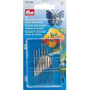 Prym Sticknadeln, mit und ohne Spitze, 16 Stück inkl. Einfädler