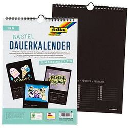 folia Dauerkalender, schwarz, 21 x 29,7 cm