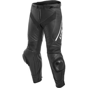 Dainese Delta 3 Perforierte Motorrad Lederhose - Schwarz Weiss - 58 - unisex