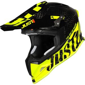 Just1 J12 Pro Racer Motocross Helm - Schwarz Gelb - XS - unisex