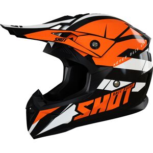 Shot Pulse Revenge Motocross Helm - Schwarz Weiss Orange - XL - unisex