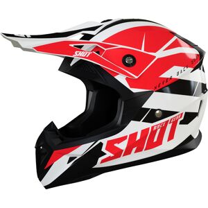Shot Pulse Revenge Motocross Helm - Schwarz Weiss Rot - S - unisex