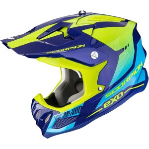 Scorpion VX-22 Air Attis Motocross Helm - Blau Gelb - XL - unisex