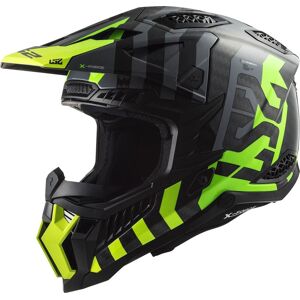 LS2 MX703 X-Force Barrier Carbon Motocross Helm - Schwarz Grün - L - unisex