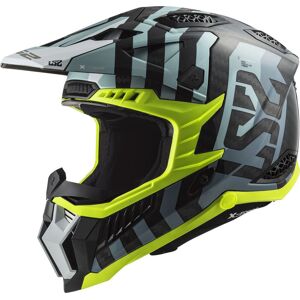 LS2 MX703 X-Force Barrier Carbon Motocross Helm - Schwarz Blau - M - unisex