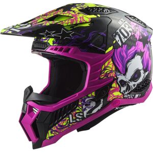 LS2 MX703 X-Force Fireskull Carbon Motocross Helm - Schwarz Lila - 2XL - unisex