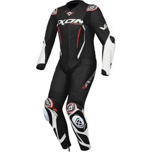 Ixon Vortex 3 Jugend 1-Teiler Motorrad Lederkombi - Schwarz Weiss Rot - 12 Jahre - unisex