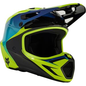 FOX V3 Streak Jugend Motocross Helm - Schwarz Grün - L - unisex