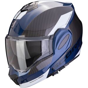 Scorpion Exo-Tech Evo Team Klapphelm Helm - Schwarz Weiss Blau - L - unisex