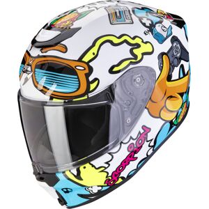 Scorpion Exo-JNR Air Fun Kinder Helm - Weiss Blau Gelb - S - unisex