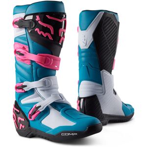 FOX Comp Motocross Stiefel - Pink Blau - 46 - unisex