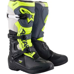 Alpinestars Tech 3 Motocross Stiefel - Schwarz Grau Gelb - 48 - unisex