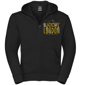 Black-Cafe London Classic Zip Hoodie - Schwarz Gold - S - unisex
