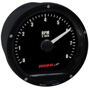 KOSO Tacómetro Cara negra 8000 RPM - schwarz - unisex