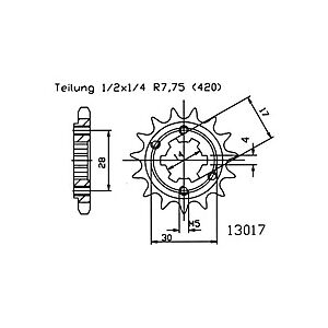 ESJOT Kettenritzel, 13 Zähne - unisex