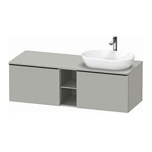 Duravit D-Neo Waschtisch-Unterschrank DE4950R0707 140 x 55 cm, Betongrau Matt, wandhängend, 2 Auszüge, 1 Konsolenplatte, Becken rechts