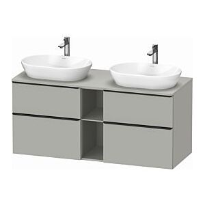 Duravit D-Neo Waschtisch-Unterschrank DE4970B0707 140 x 55 cm, Betongrau Matt, wandhängend, 4 Schubkästen, 1 Konsolenplatte, Becken beidseitig