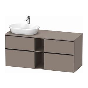 Duravit D-Neo Waschtisch-Unterschrank DE4970L4343 140 x 55 cm, Basalt Matt, wandhängend, 4 Schubkästen, 1 Konsolenplatte, Becken links