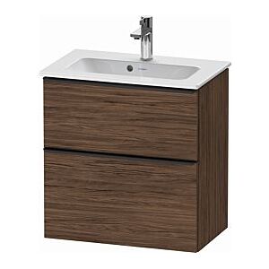 Duravit D-Neo Waschtisch-Unterschrank DE436802121 61 x 37,2, Nussbaum Dunkel, wandhängend, 1 Schubkasten, 1 Auszug