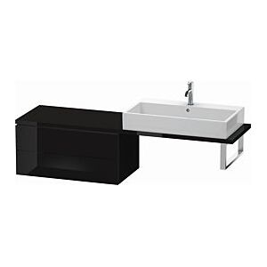 Duravit L-Cube Unterschrank LC582904040 82 x 47,7 cm, schwarz hochglanz, für Konsole, 2 Schubkästen