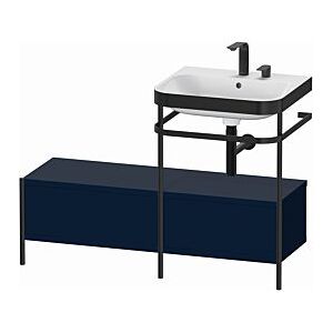 Duravit Happy D.2 Plus Möbelwaschtisch-Kombination HP4755E9898 120x49cm, mit Metallkonsole, 2 Hahnlöcher, nachtblau seidenmatt