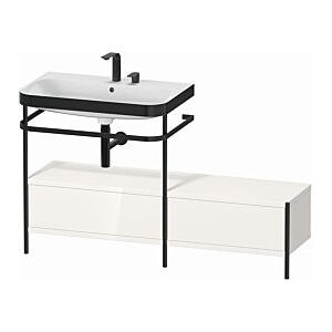 Duravit Happy D.2 Plus Möbelwaschtisch-Kombination HP4762E2222 140x49cm, mit Metallkonsole, 2 Hahnlöcher, weiß hochglanz