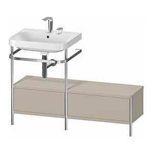 Duravit Happy D.2 Plus Möbelwaschtisch-Kombination HP4860E6060 120x49cm, mit Metallkonsole, 2 Hahnlöcher, taupe seidenmatt