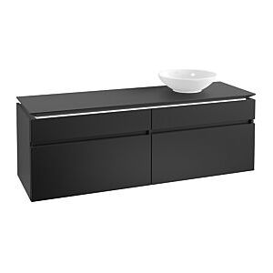 Villeroy und Boch Villeroy & Boch Legato Waschtischunterschrank B675L0PD 160x55x50cm, mit LED-Beleuchtung, Black Matt Lacquer