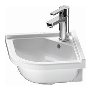 Duravit Starck 3 Eckhandwaschbecken 07524400001 43 x 38 cm, weiss, WonderGliss, mit Überlauf