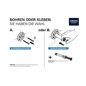 Grohe Essentials Glashalter 40447001 Glas mit Halter, chrom