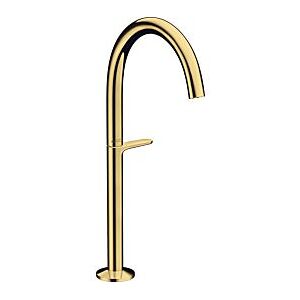 Hansgrohe Axor One Waschtischarmatur 48030990 Ausladung 165mm, für Aufsatzwaschtische, mit Push-Open-Ablaufgarnitur, polished gold optic