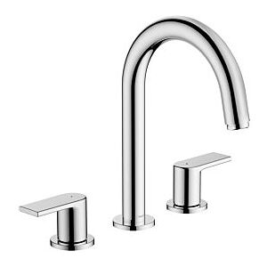 Hansgrohe Vernis Shape 3-Loch-Waschtisch-Armatur 71563000 mit Zugstangen-Ablaufgarnitur, chrom