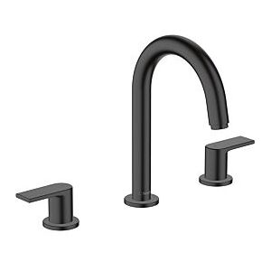 Hansgrohe Vernis Shape 3-Loch-Waschtisch-Armatur 71563670 mit Zugstangen-Ablaufgarnitur, mattschwarz