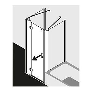 Kermi Pendeltür LIGA LISTR09020VAK 90 x 200 cm, si/gl, ESG k, r, auf DW/DP