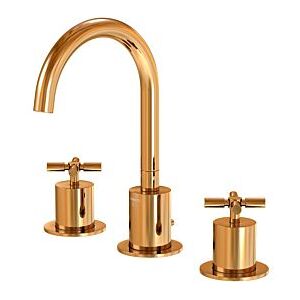 Steinberg Serie 250 Waschtisch-3-Loch-Armatur 2502000RG mit Ablaufgarnitur, Rose Gold