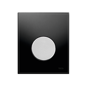 TECEloop Urinal Betätigungsplatte 9242655 Glas schwarz, Taste chrom matt