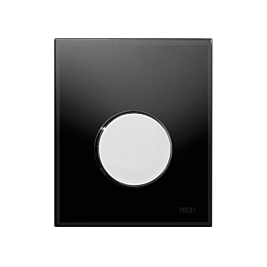 TECEloop Urinal Betätigungsplatte 9242656 Glas schwarz, Taste chrom glänzend