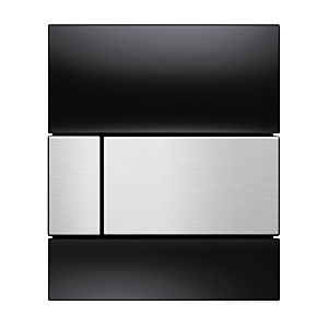 TECEsquare Urinal Betätigungsplatte 9242806 Glas schwarz, Tasten Edelstahl gebürstet