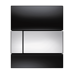 TECEsquare Urinal Betätigungsplatte 9242807 Glas schwarz, Tasten chrom glänzend