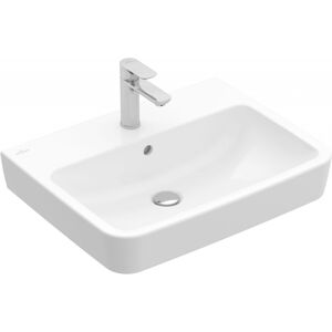 Villeroy & Boch Waschbecken O.novo 600x460mm Eckig 1HL. mit Überlauf Weiß Alpin CeramicPlus, 4A4160R 4A4160R1