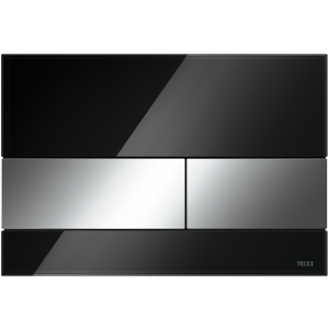 Tece square Betätigungsplatte Zweimengen, Glas schw. glänzend, Tasten Ch. glänzend, 9240807 9240807