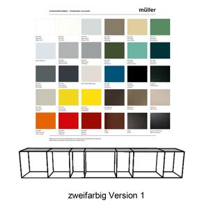 müller möbelfabrikation Unit U 1-2 Wandregal zweifarbig (Version 1), Standardfarben bei Bestellung angeben