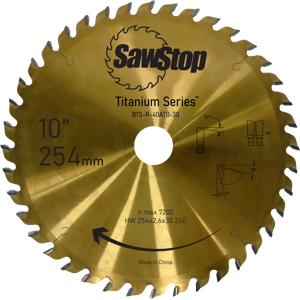 Sawstop Titanium Sägeblatt 254x2,6x30, WZ=40