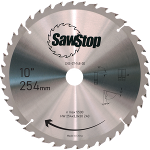Sawstop Sägeblatt 254x3,0x30, WZ=40