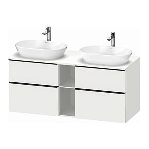 Duravit D-Neo Waschtisch-Unterschrank DE4970B1818 140 x 55 cm, Weiß Matt, wandhängend, 4 Schubkästen, 1 Konsolenplatte, Becken beidseitig