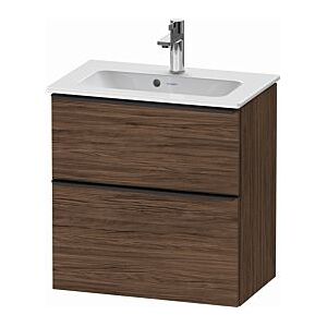 Duravit D-Neo Waschtisch-Unterschrank DE436802121 61 x 37,2, Nussbaum Dunkel, wandhängend, 1 Schubkasten, 1 Auszug