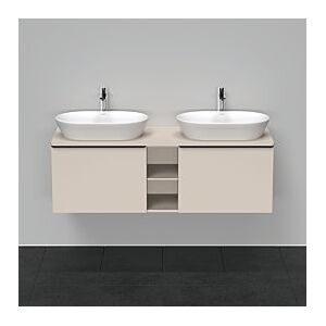 Duravit D-Neo Waschtisch-Unterschrank DE4950B9191 140 x 55 cm, Taupe Matt, wandhängend, 2 Auszüge, 1 Konsolenplatte, Becken beidseitig